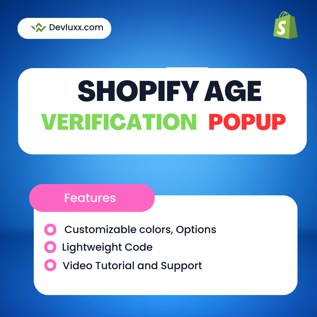 Shopify Age Verification Pop Up - Shopify Dawn Theme + All Themes
